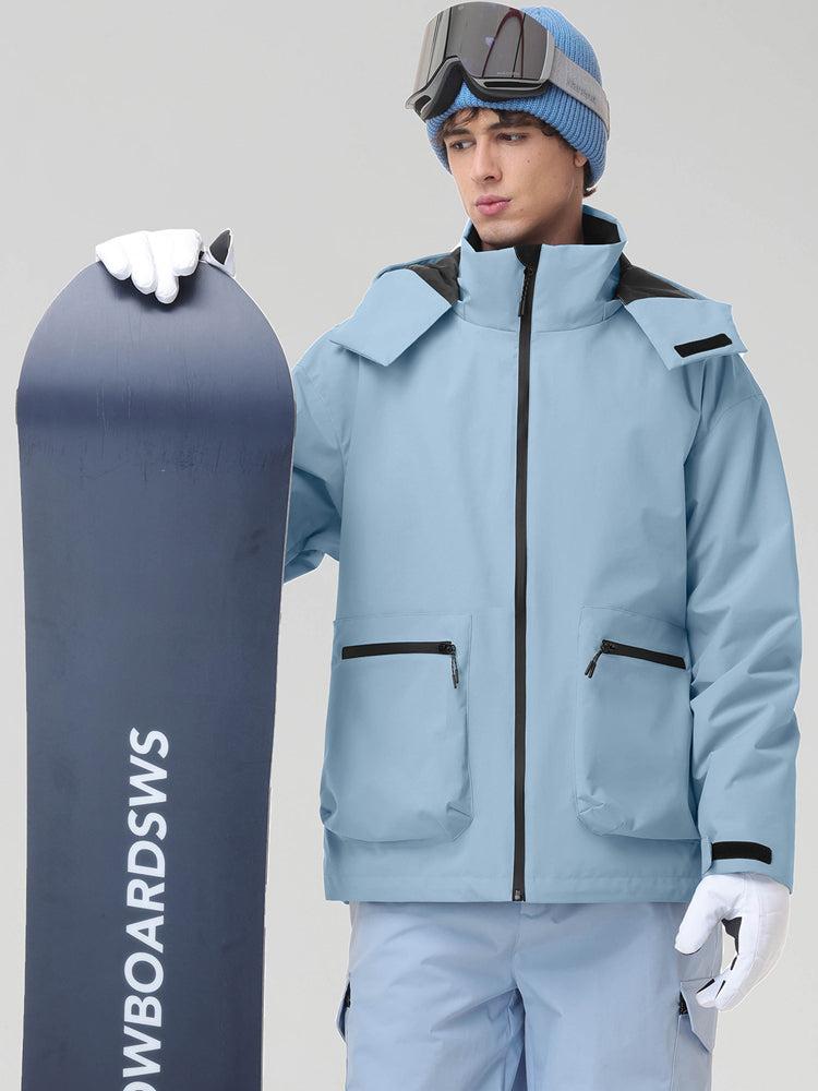Men's Hooded Cargo Snowboarding Shell Jacket