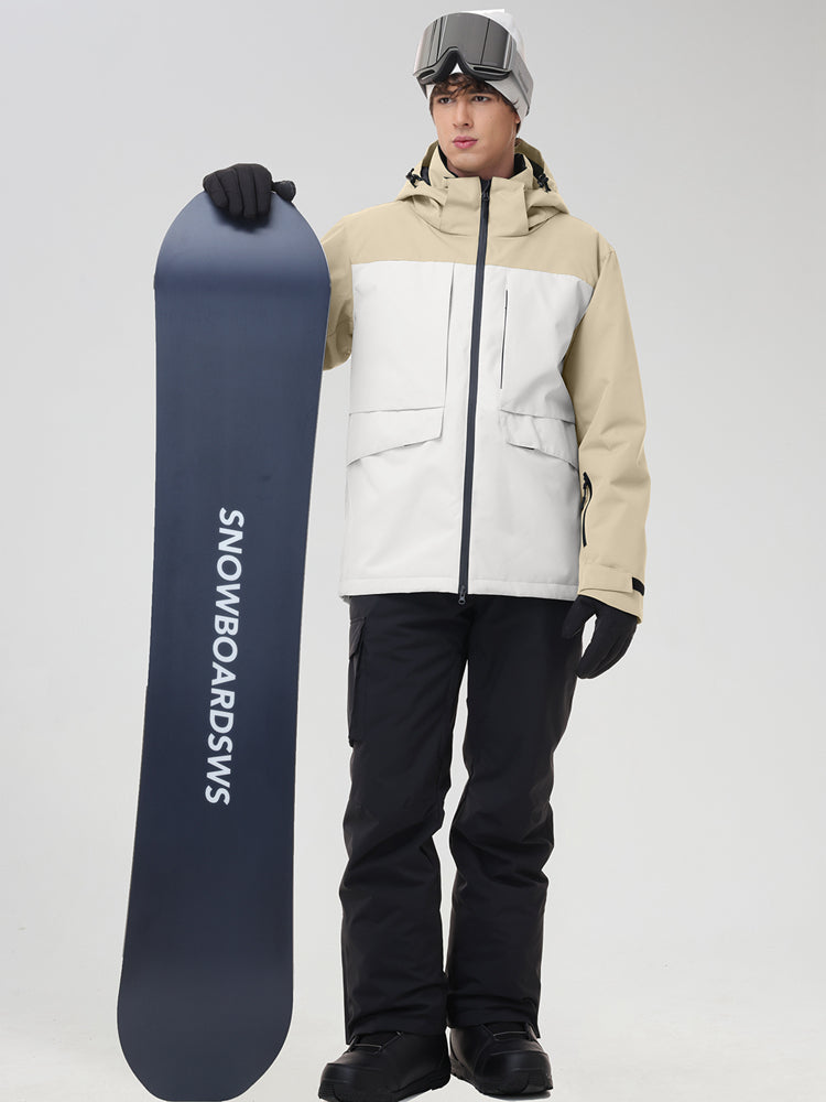 Men's Retro Contrast Ski Jacket and Bib Set