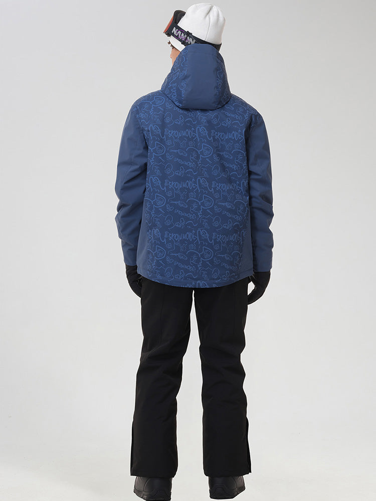 Men's Graphic-Panel Snow Jacket and Trouser Set