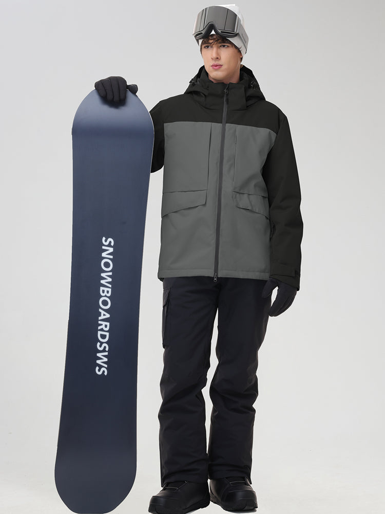Men's Retro Contrast Ski Jacket and Bib Set