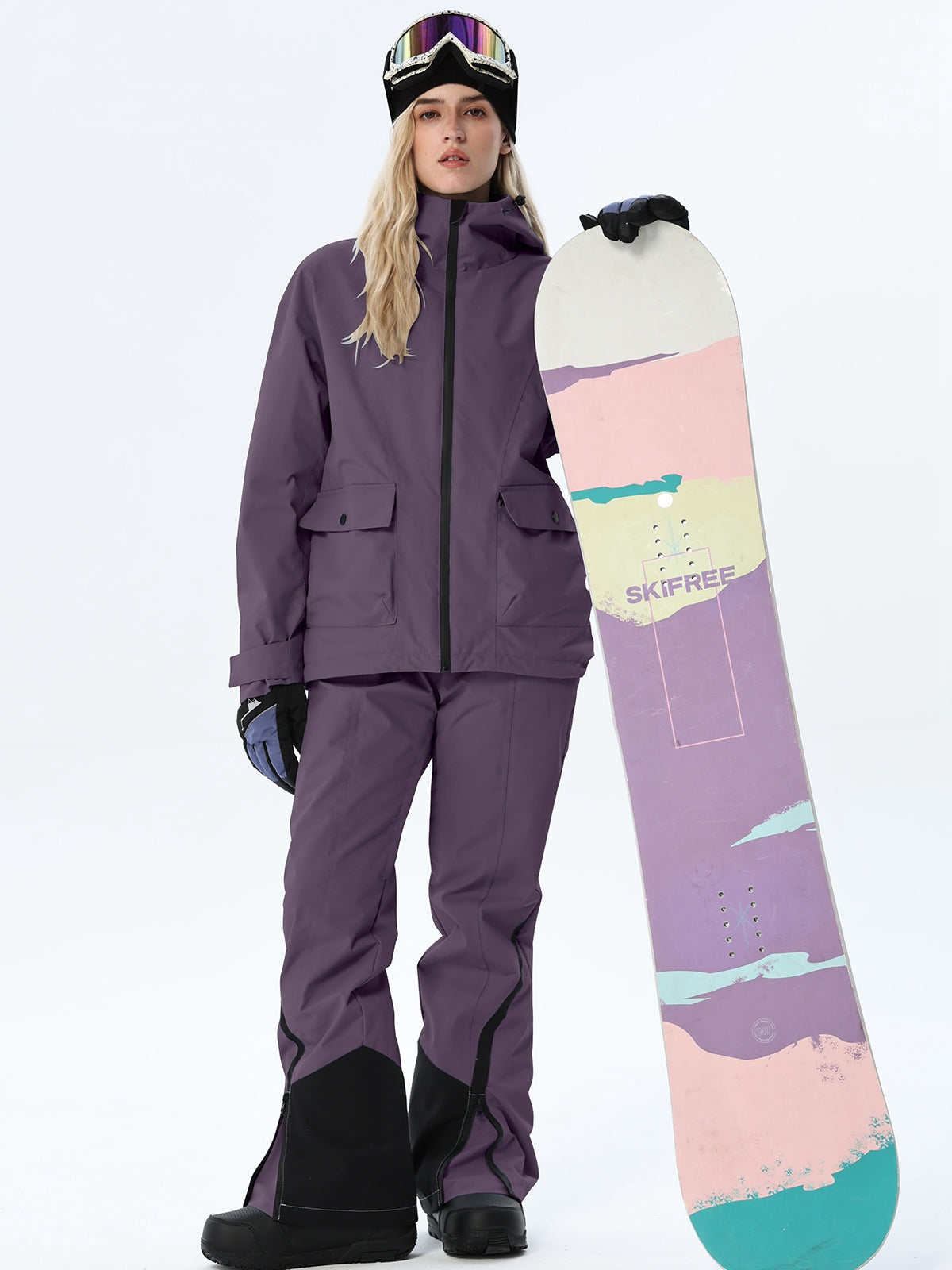 Women's Hooded Utility Snow Set with Flap Pockets