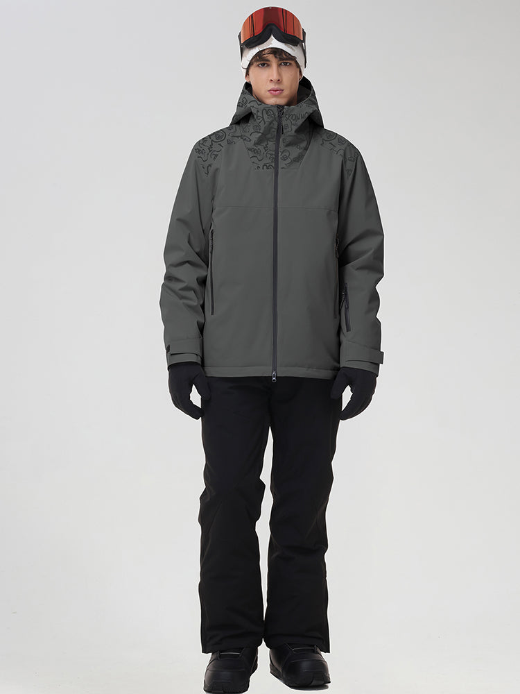 Men's Graphic-Panel Snow Jacket and Trouser Set