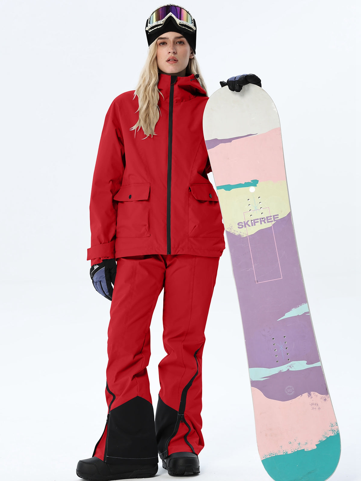 Women's Hooded Utility Snow Set with Flap Pockets