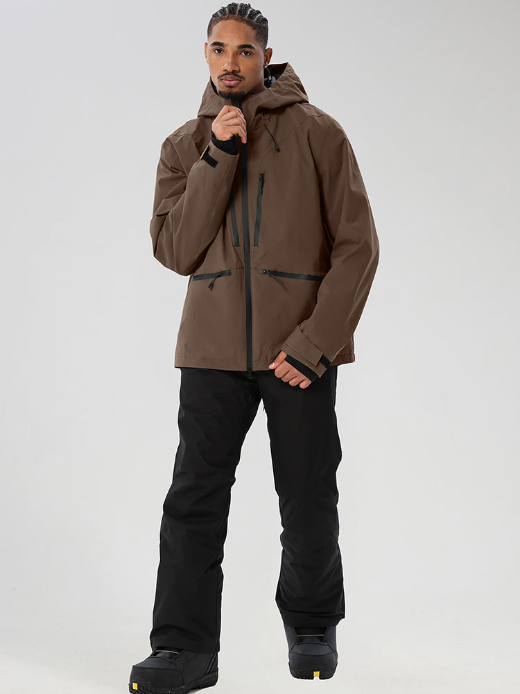 Men's Contrast-Zip Winter Jacket and Snow Pants