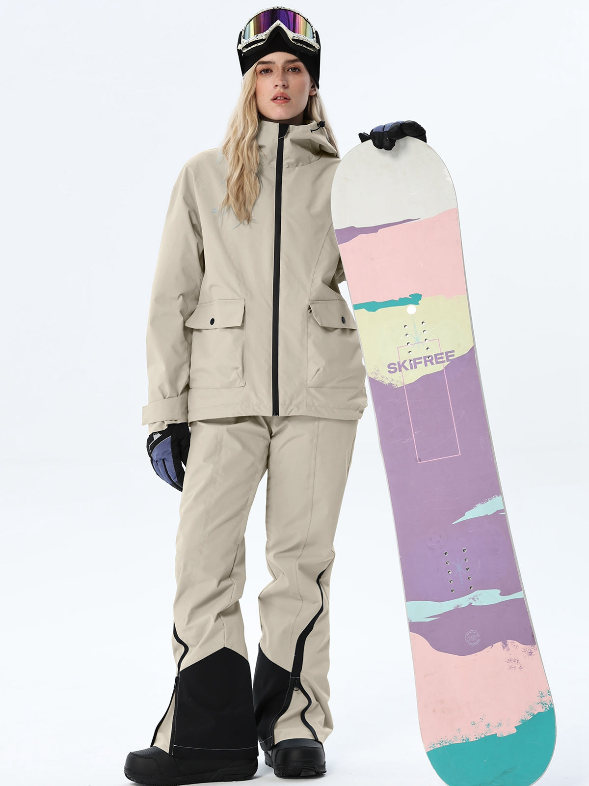Women's Hooded Utility Snow Set with Flap Pockets