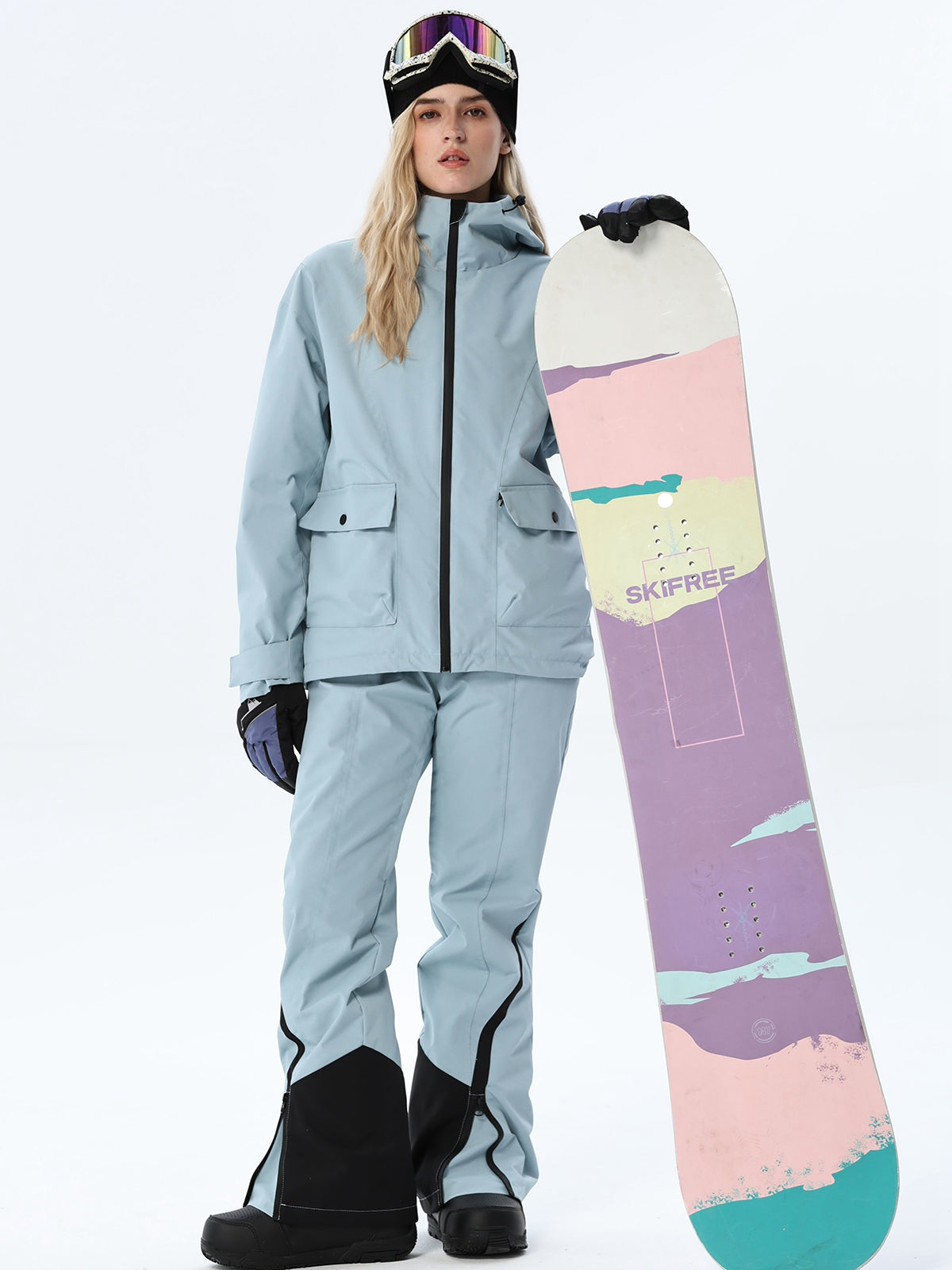 Women's Hooded Utility Snow Set with Flap Pockets