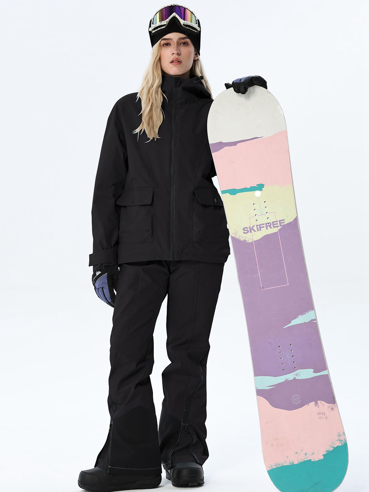 Women's Hooded Utility Snow Set with Flap Pockets