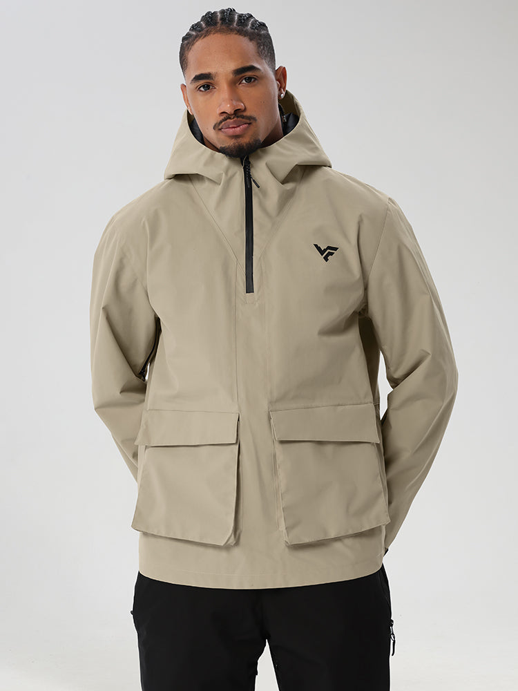 Men's Half-Zip Cargo Anorak for Snowboarding