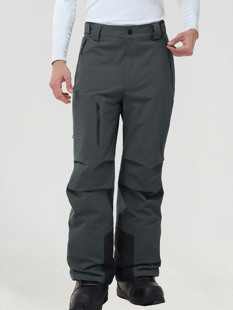 Men's Padded Cargo Snow Trousers with Waist Adjusters