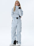 Women's Belted Cargo Snow Jumpsuit
