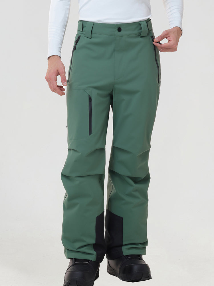 Men's Padded Cargo Snow Trousers with Waist Adjusters