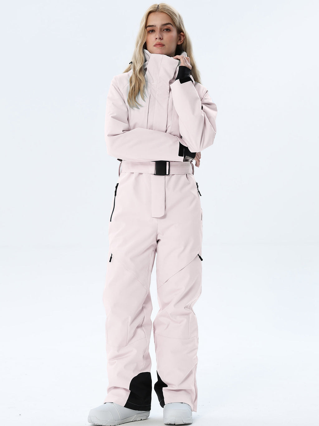 Women's Belted Cargo Snow Jumpsuit