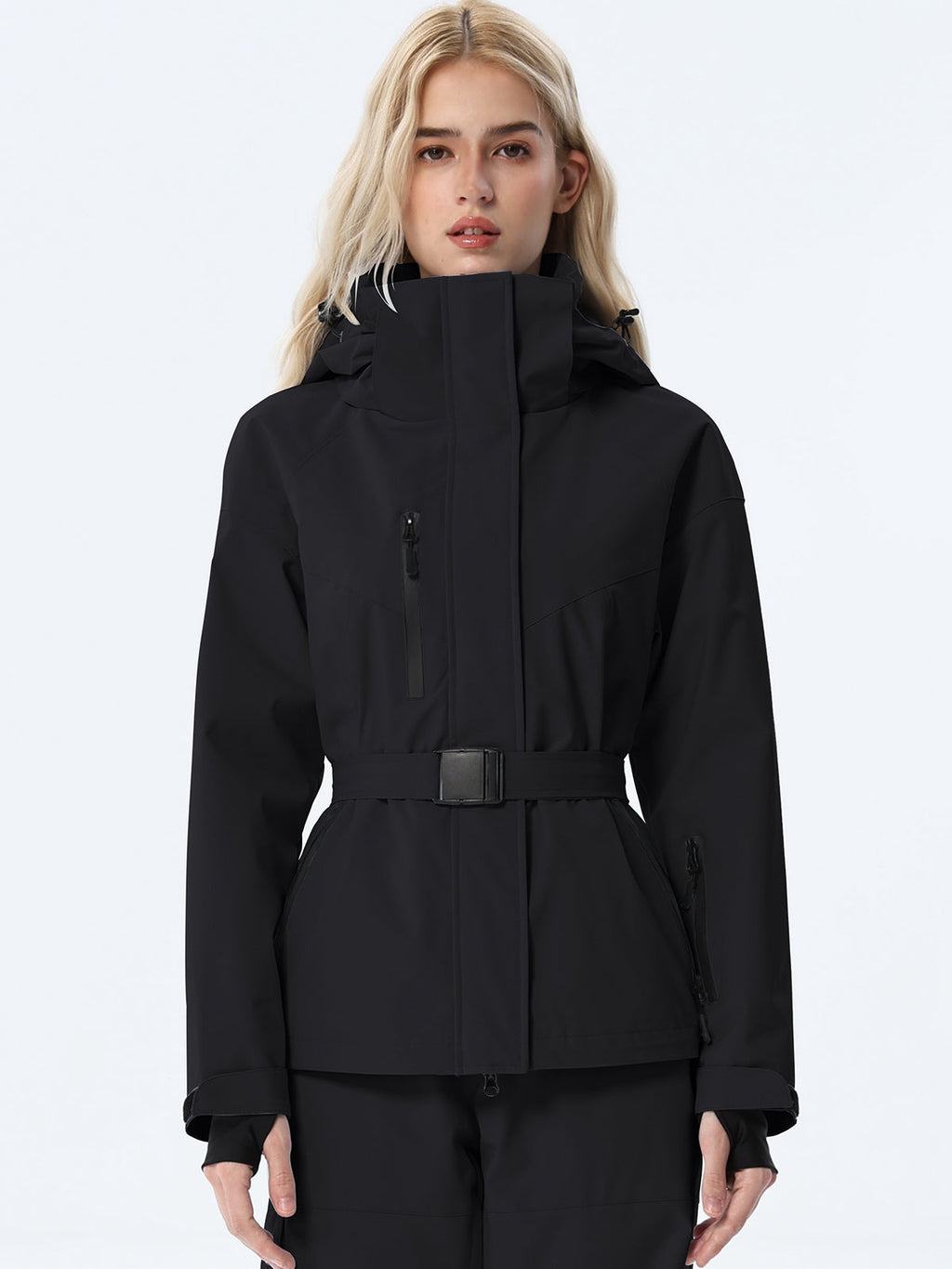 Women's Coordinated Belted Snow Jacket and Pants