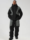 Men's Retro Color-Panel Jacket and Cargo Pants Set