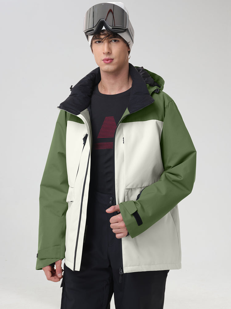 Men's Retro Contrast Ski Jacket and Bib Set