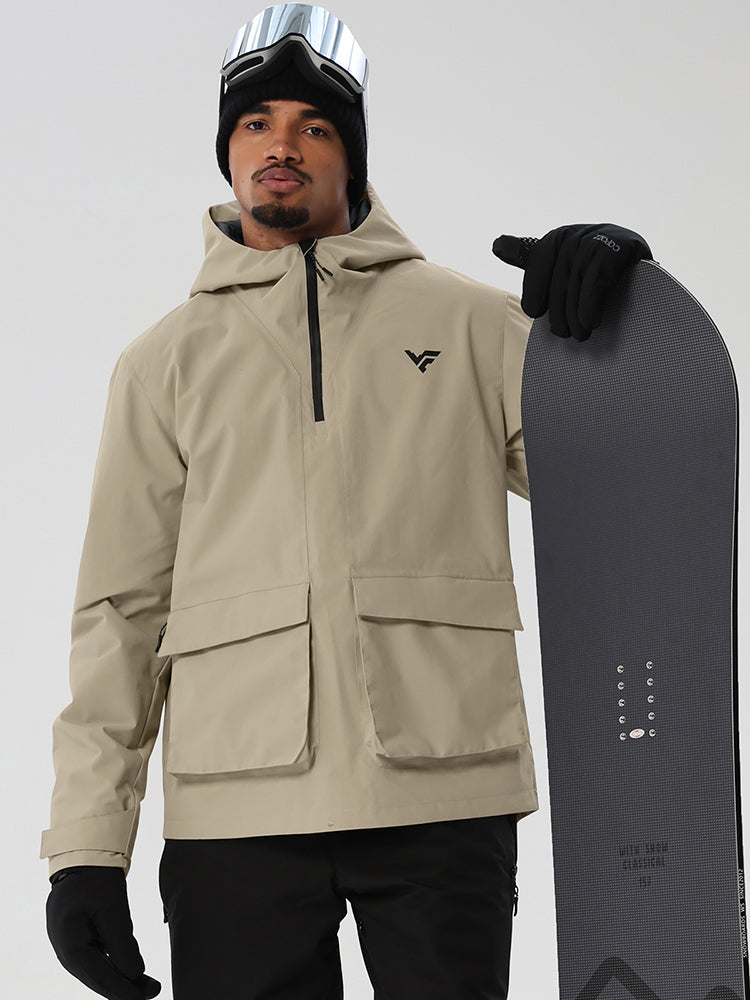 Men's Half-Zip Cargo Anorak for Snowboarding