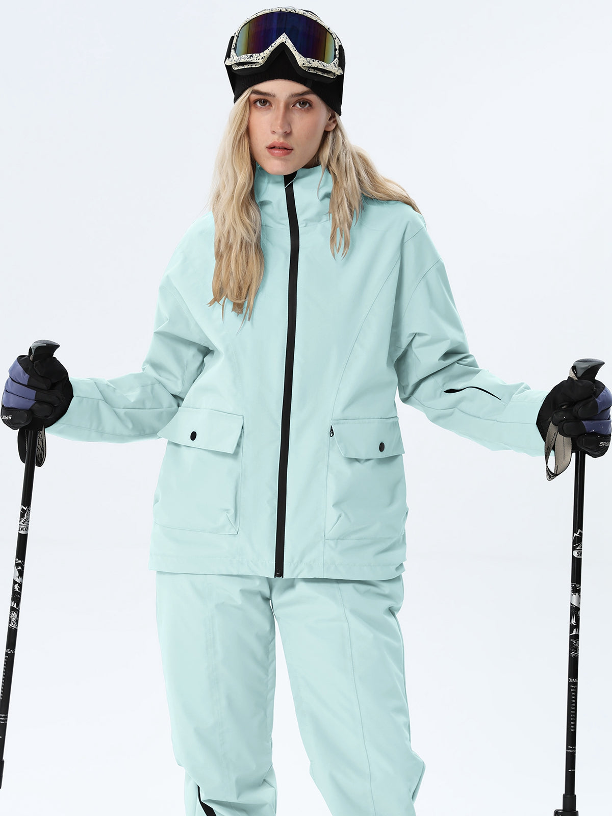 Women's Hooded Utility Snow Set with Flap Pockets