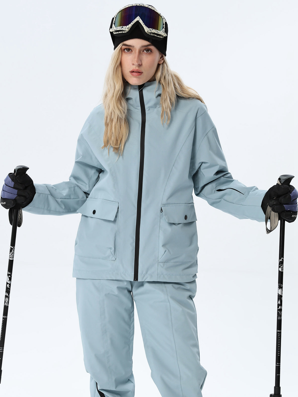 Women's Hooded Utility Snow Set with Flap Pockets