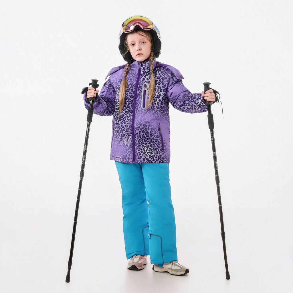 Kids' Animal-Print Fleece Winter Ski Outfit