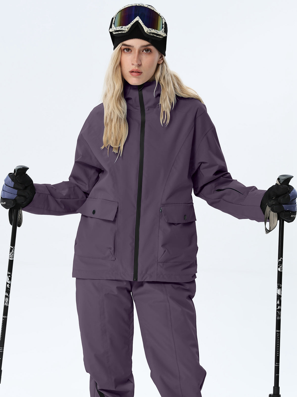 Women's Hooded Utility Snow Set with Flap Pockets