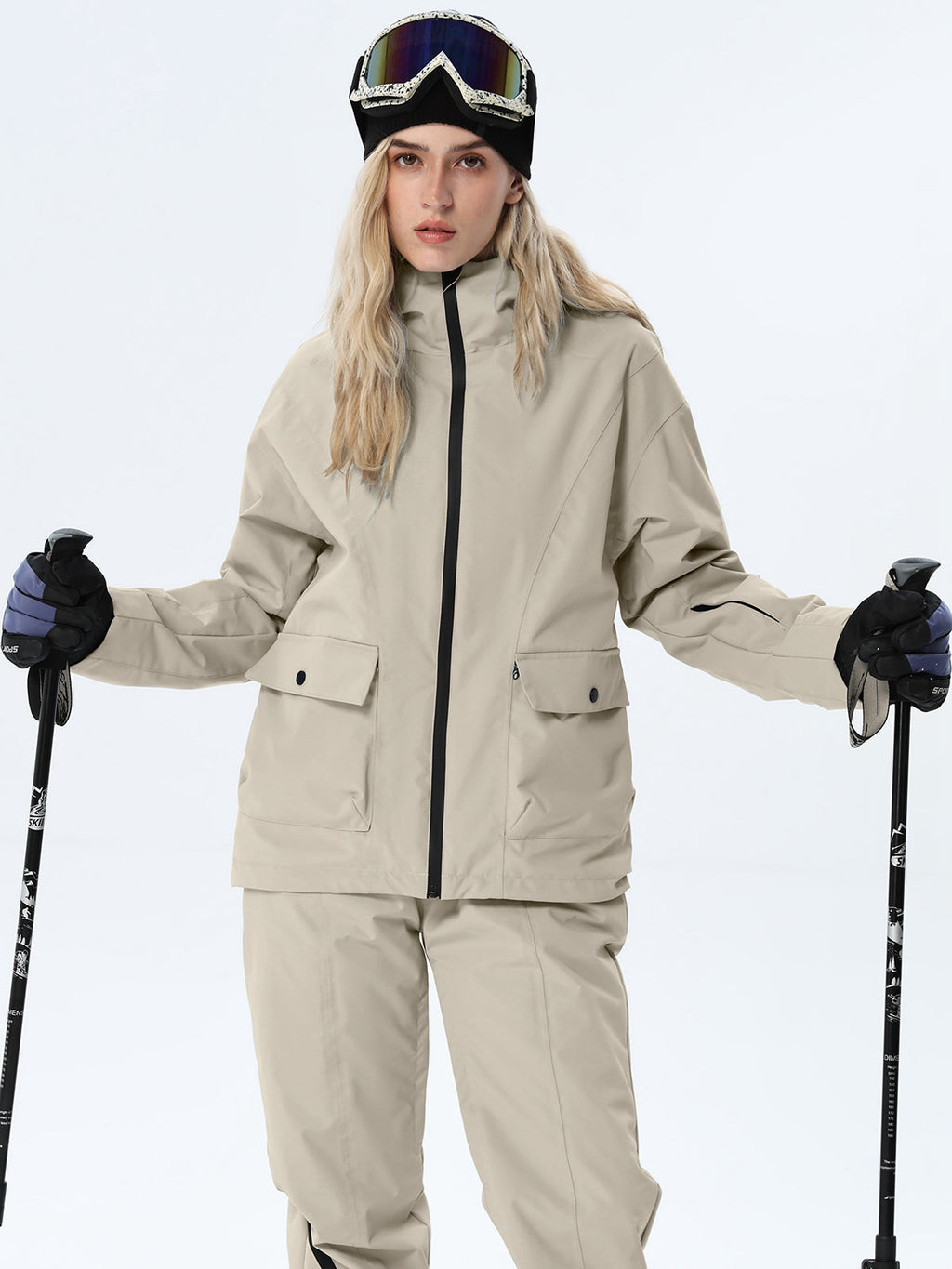 Women's Hooded Utility Snow Set with Flap Pockets