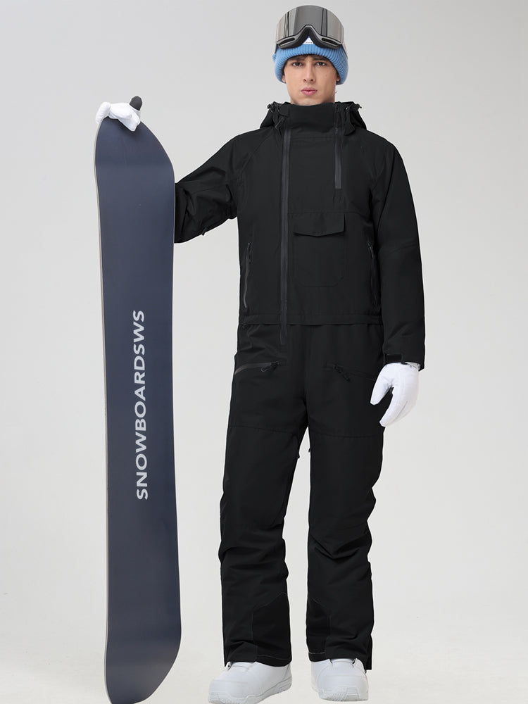 Men's Insulated Hooded One-Piece Snow Suit