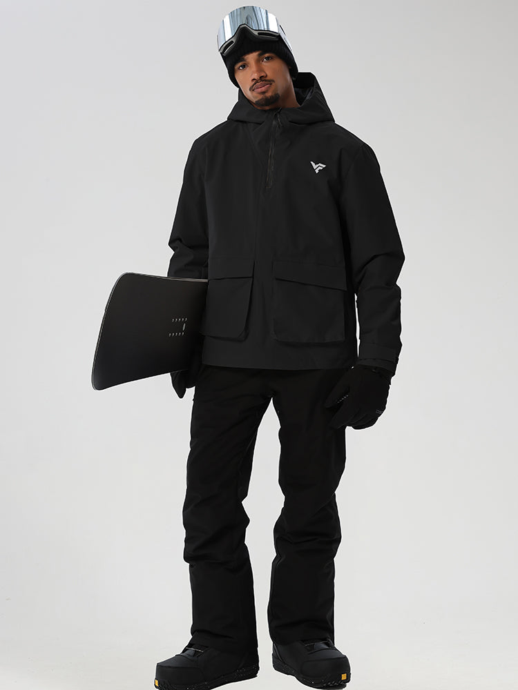 Men's Half-Zip Cargo Anorak for Snowboarding