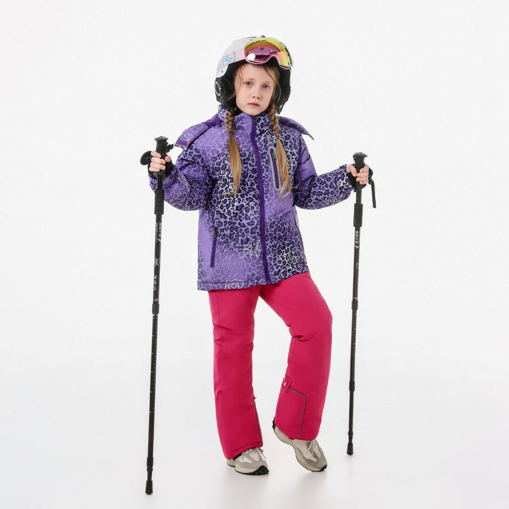 Kids' Animal-Print Fleece Winter Ski Outfit