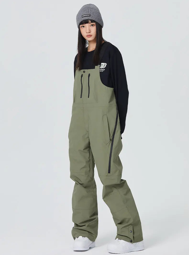 Adult Baggy Snow Pants Winter One-piece Ski Bibs for Sports