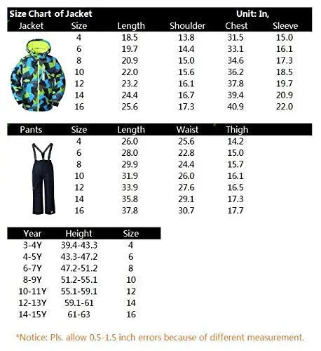 Best Outdoor Snowsuits for Kids Winter Ski Jacket and Pants Kids
