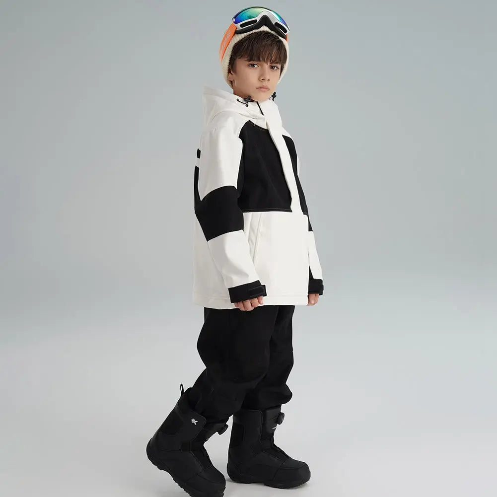 Boy's Color Blocked Snow Suit Waterproof Windproof Warm Snowsuits