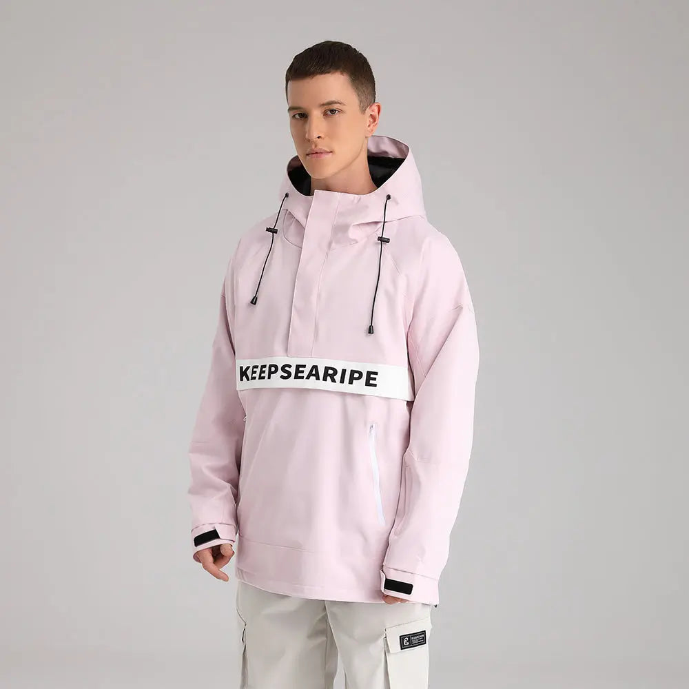 Men Half-zipper Snow Jacket Insulated Ski Anorak Hoodie Pullovers