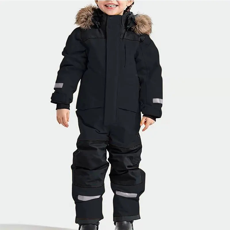 Kids One Piece Snowsuit Girl Boy Ski Snowboard Jumpsuits