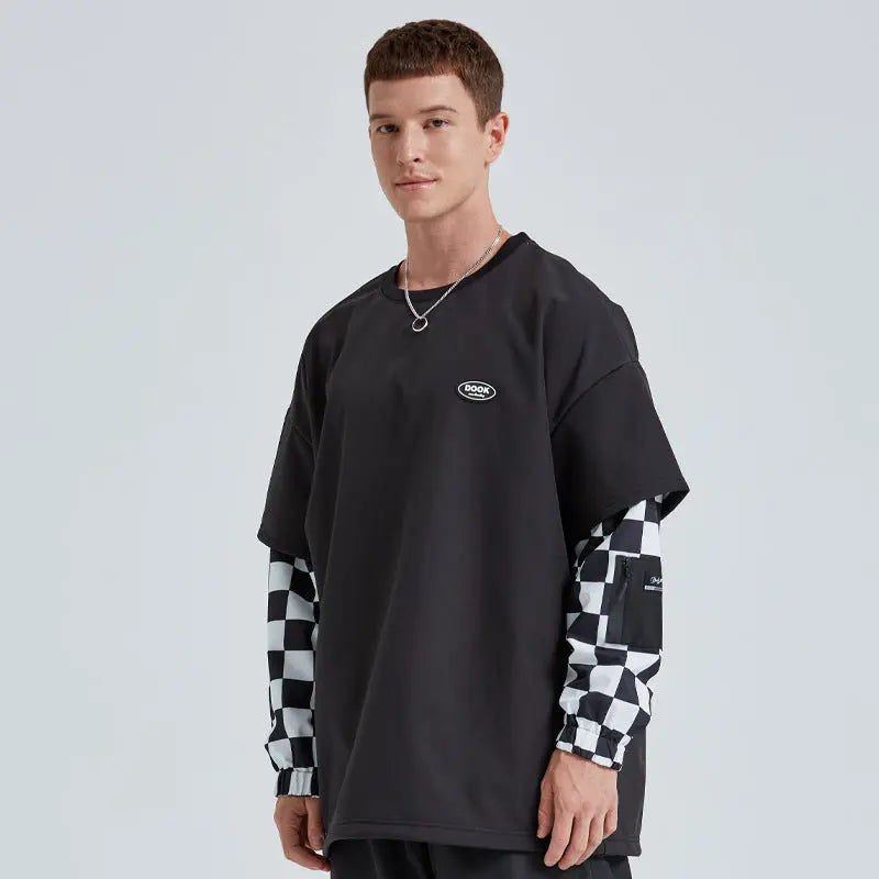 Couple Style Outdoor Ski Sweatshirt Patchwork Top