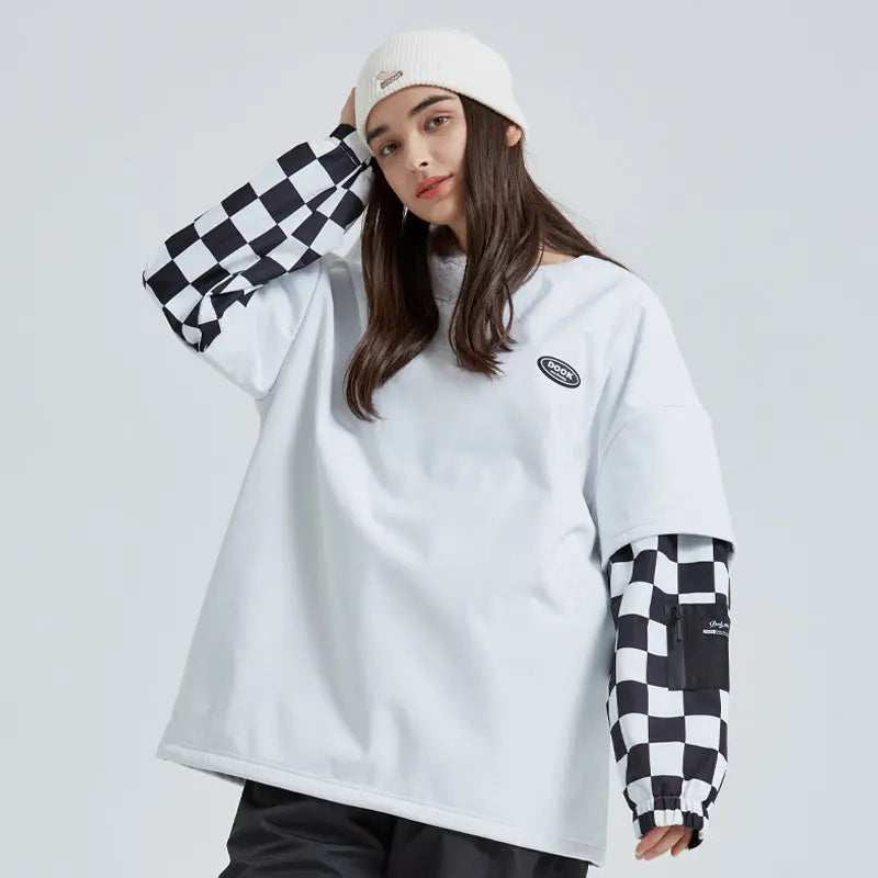 Couple Style Outdoor Ski Sweatshirt Patchwork Top