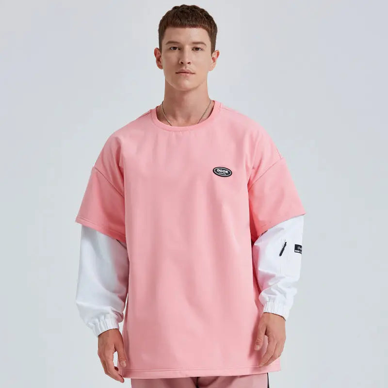 Couple Style Outdoor Ski Sweatshirt Patchwork Top