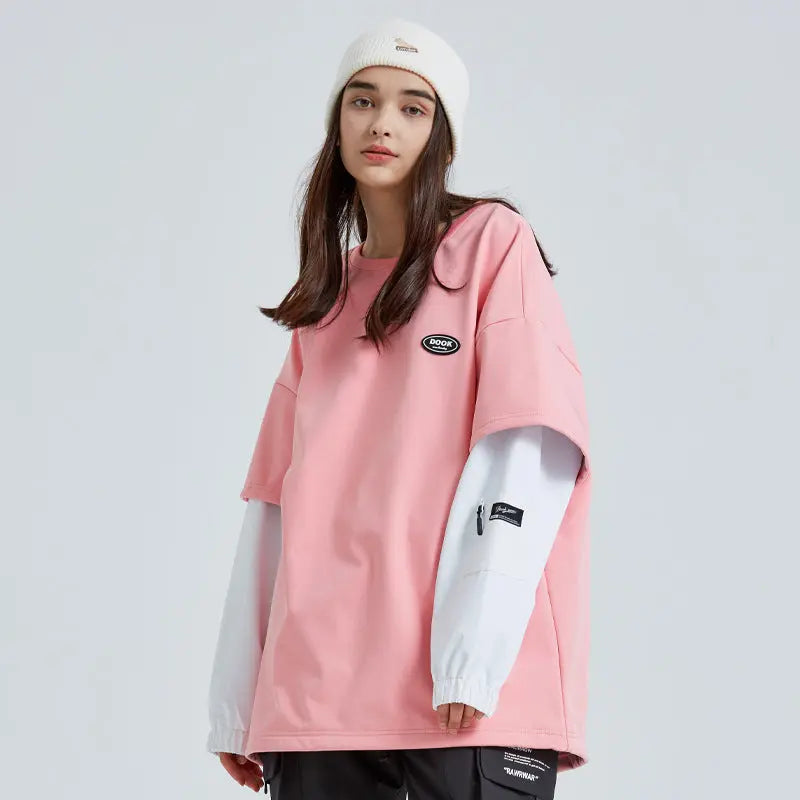 Couple Style Outdoor Ski Sweatshirt Patchwork Top