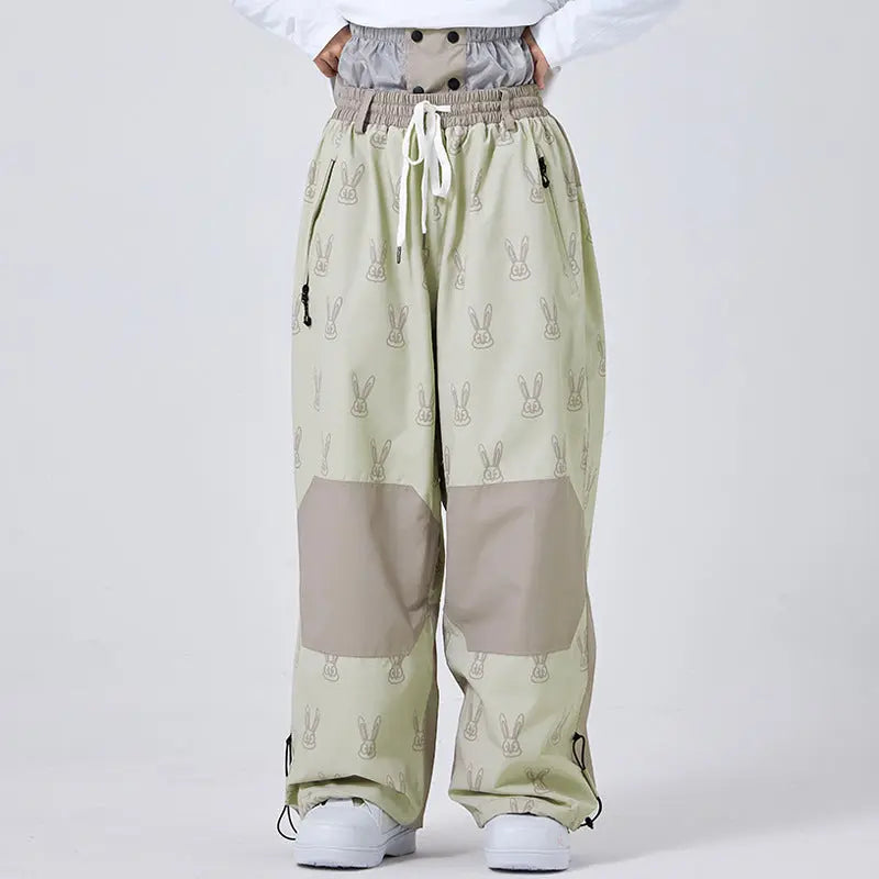 Cute Printed Snow Trousers Loose Fit Sports Pants