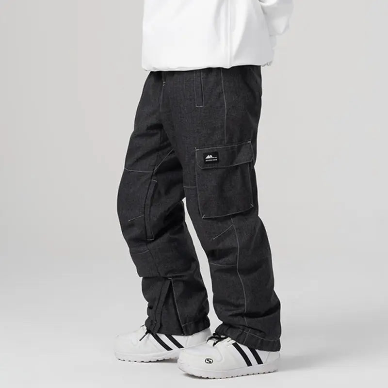 Denim Insulated Snowboarding Pants Anorak Ski Pants