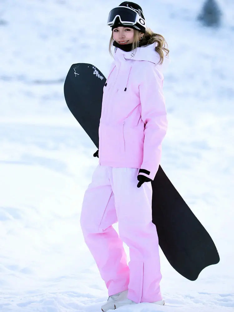 Female Gradient Snowsuits for Winter 2 Pieces Windproof Ski Wear