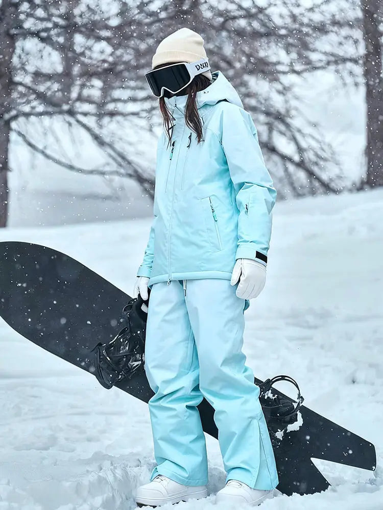 Female Gradient Snowsuits for Winter 2 Pieces Windproof Ski Wear