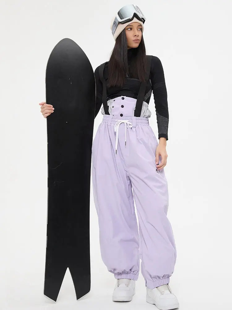 Girls Baggy Snow Bib Pants Loose Fit Ski Trousers for Sports