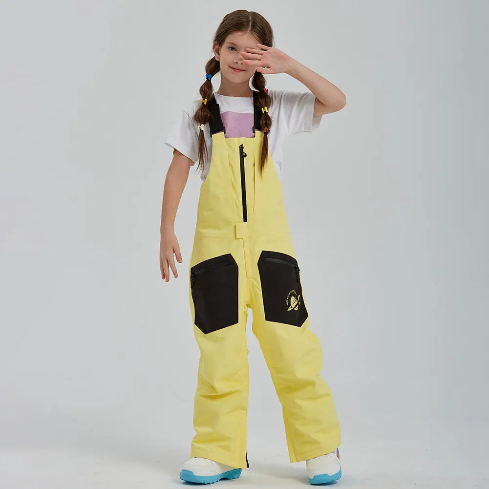 Girls One-piece Ski Bibs Pants Snow Jogger Jumpsuits