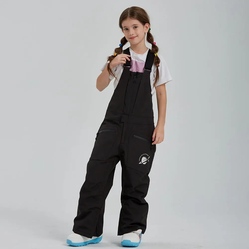 Girls One-piece Ski Bibs Pants Snow Jogger Jumpsuits
