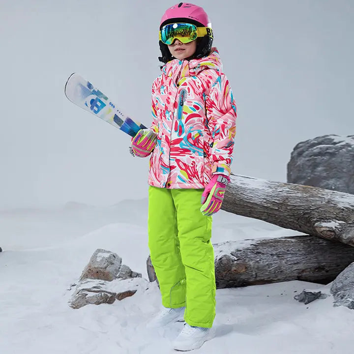 HOTIAN Girls Ski Jacket & Pants Set Kids Snowsuit