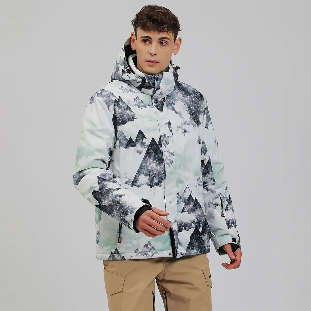 HOTIAN Men's Ski Suits With Snow Card Pocket On Sleeve