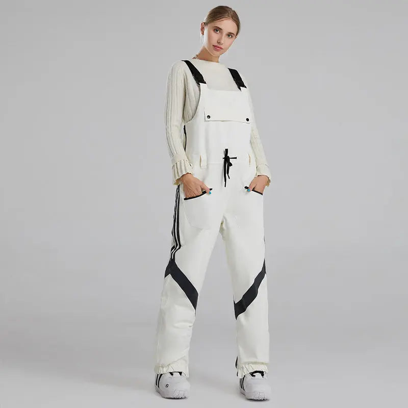 Women and Men Reflective Snow Bibs & Pants One-piece Ski Jumpsuits