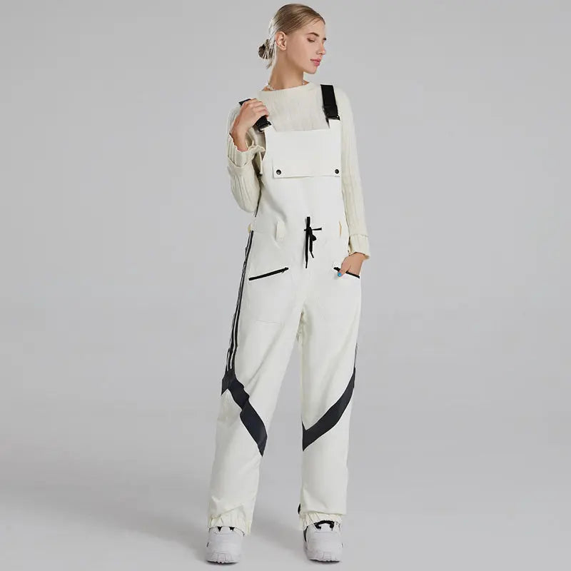 Women and Men Reflective Snow Bibs & Pants One-piece Ski Jumpsuits