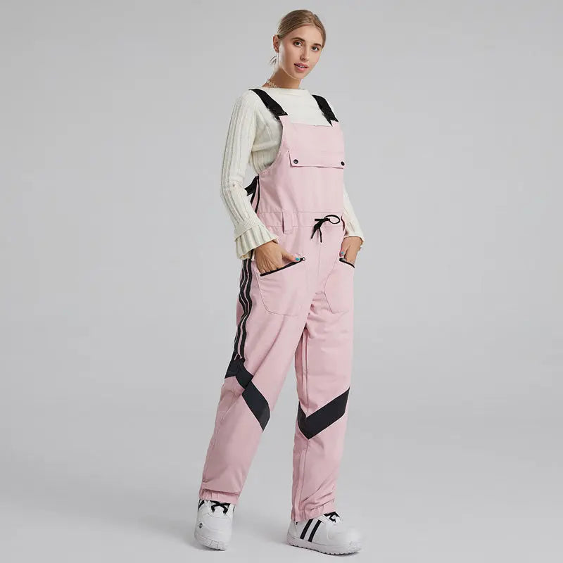 Women and Men Reflective Snow Bibs & Pants One-piece Ski Jumpsuits