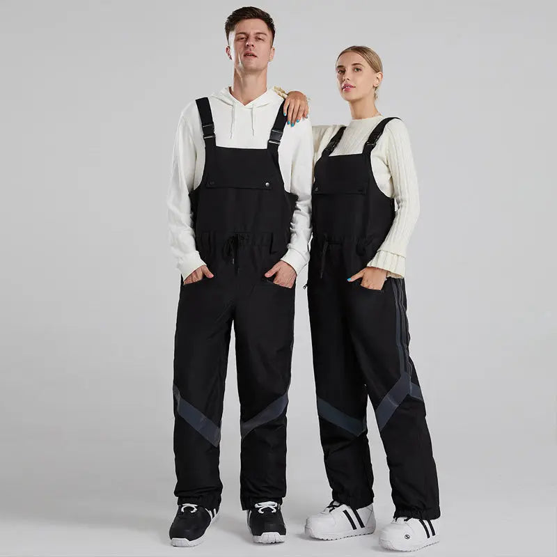 Women and Men Reflective Snow Bibs & Pants One-piece Ski Jumpsuits